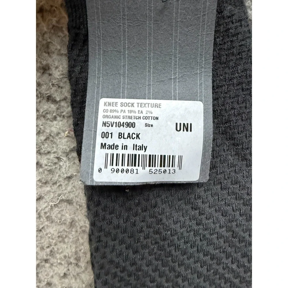 NWT Ermenegildo Zegna Texture Organic Cotton Knee Sock Black One Size Unisex